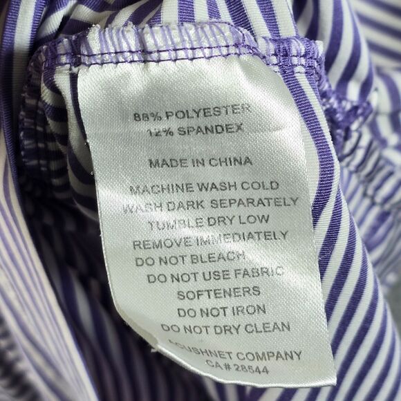 FootJoy Men's Purple Striped Short Sleeve Polo Shirt Size L Island View Logo - Picture 5 of 13